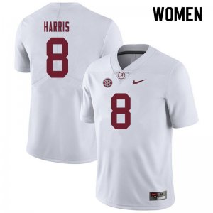NCAA Women's Alabama Crimson Tide #8 Christian Harris Stitched College 2019 Nike Authentic White Football Jersey GP17F81KP